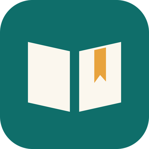 The Tomelet mark: an open book on a teal tile with an amber bookmark